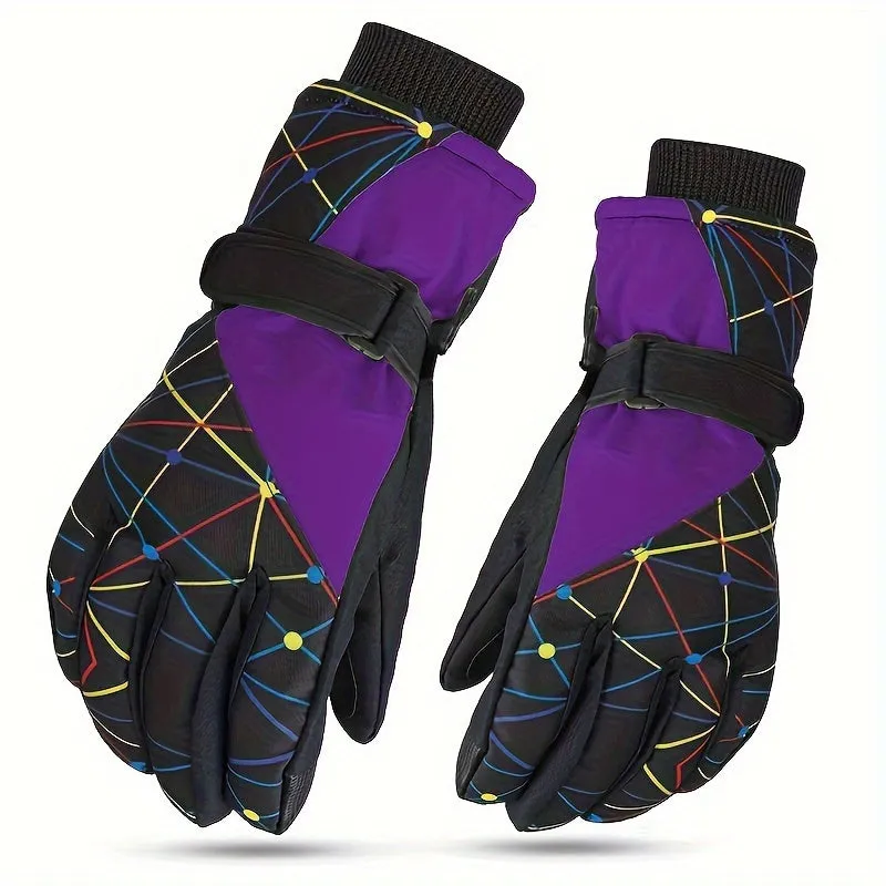 1 Pair of Warm & Cozy Kids' Waterproof Winter Ski Gloves - Windproof Snowboard Gloves for Outdoor Sports - Insulated Thermal Gloves for Cold Weather