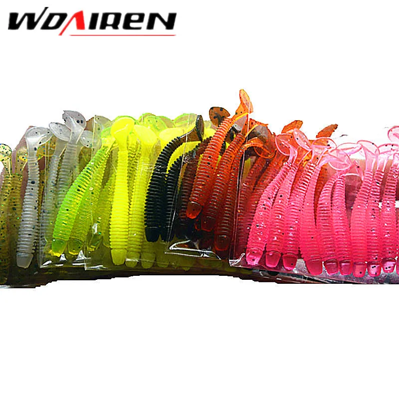 10 Pcs/pack 0.7g 5cm for Fishing Worm Swimbait Jig Head Soft Lure Fly Fishing Bait Fishing Lure YR-200