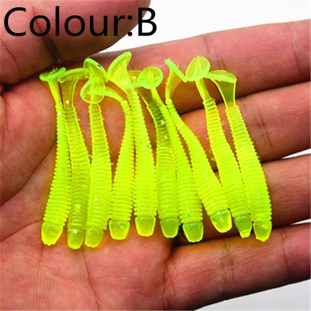 10 Pcs/pack 0.7g 5cm for Fishing Worm Swimbait Jig Head Soft Lure Fly Fishing Bait Fishing Lure YR-200