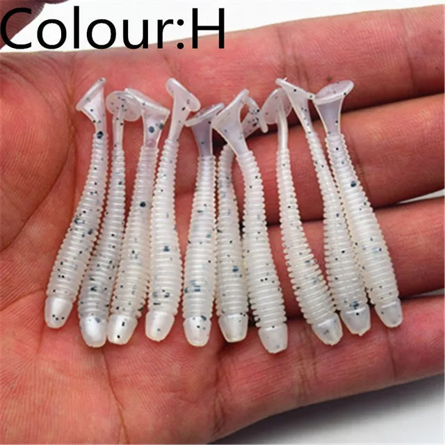 10 Pcs/pack 0.7g 5cm for Fishing Worm Swimbait Jig Head Soft Lure Fly Fishing Bait Fishing Lure YR-200