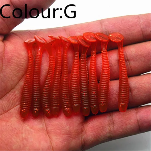 10 Pcs/pack 0.7g 5cm for Fishing Worm Swimbait Jig Head Soft Lure Fly Fishing Bait Fishing Lure YR-200