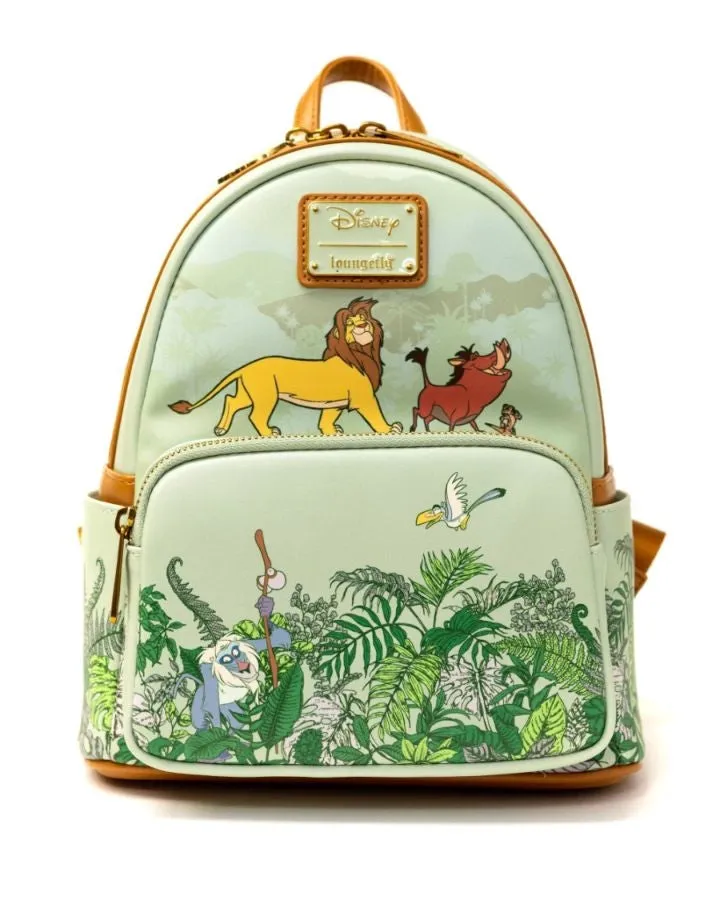 10" Disney : The Lion King - Hakuna Matata Faux Leather Backpack Bag Loungefly Exclusive