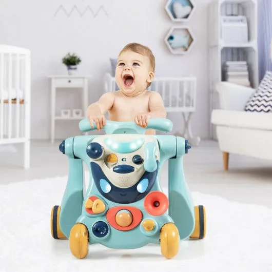 2-in-1 Baby Walker with Activity Center -Blue