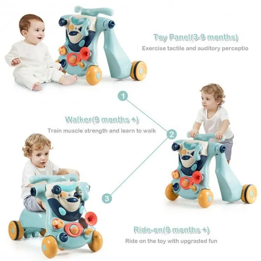 2-in-1 Baby Walker with Activity Center -Blue