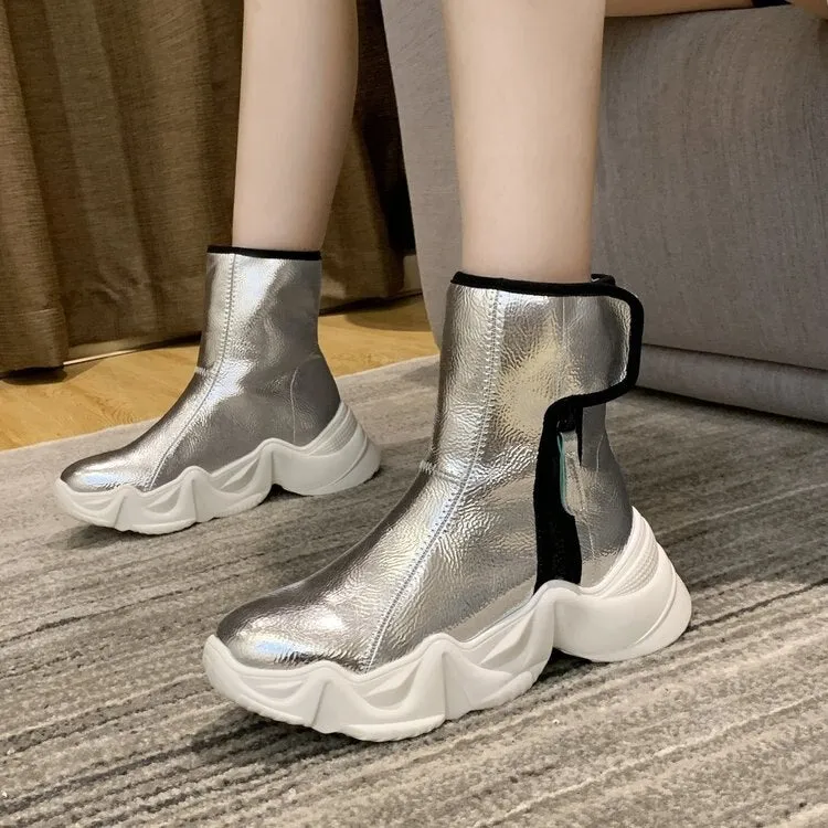 21 SILVER Ankle Snow Boots