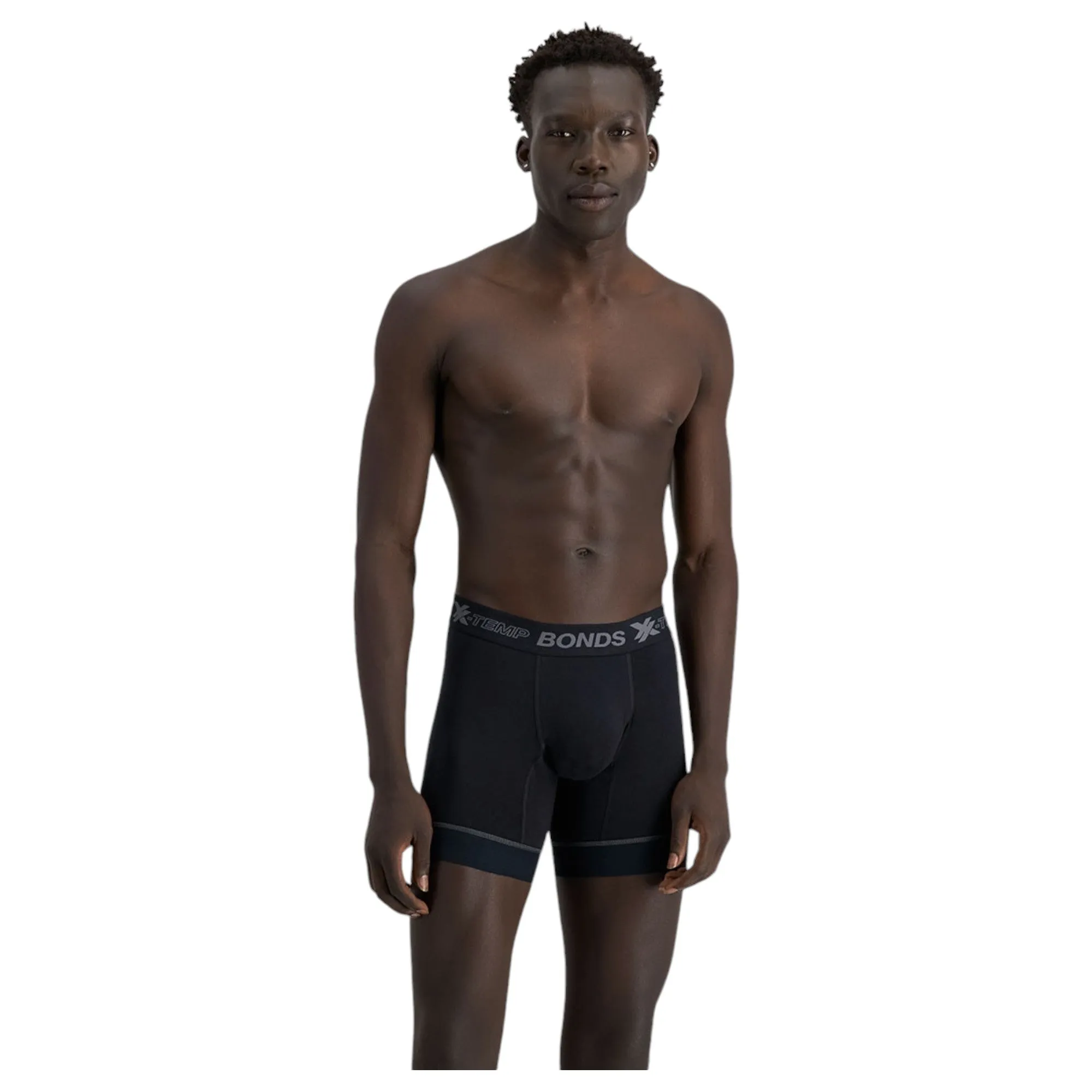 5 x Bonds Mens X-Temp Grip Tech Mid Trunks Black Underwear