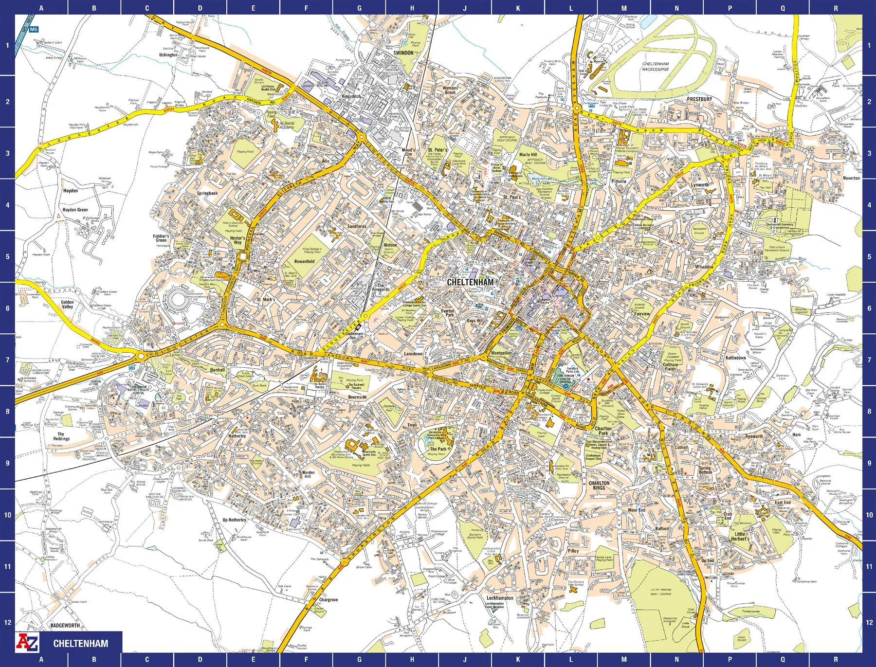 A to Z Map of  Cheltenham 1000 Piece Jigsaw