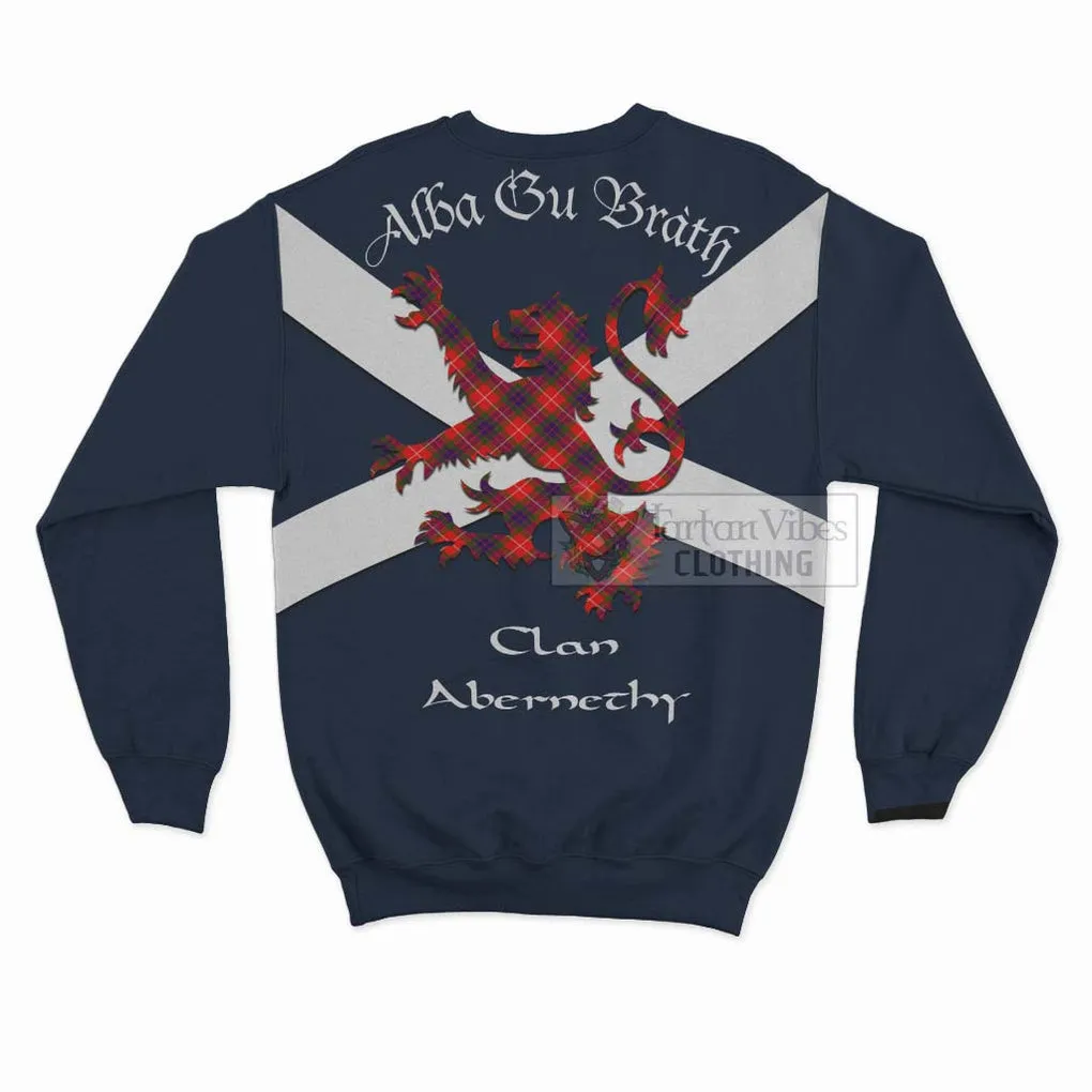 Abernethy Tartan Lion Rampant Sweatshirt  Proudly Display Your Heritage with Alba Gu Brath and Clan Name