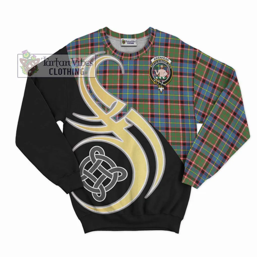 Aikenhead Tartan Sweatshirt with Family Crest and Celtic Symbol Style