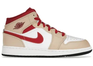 Air Jordan 1 Mid Light Curry Cardinal