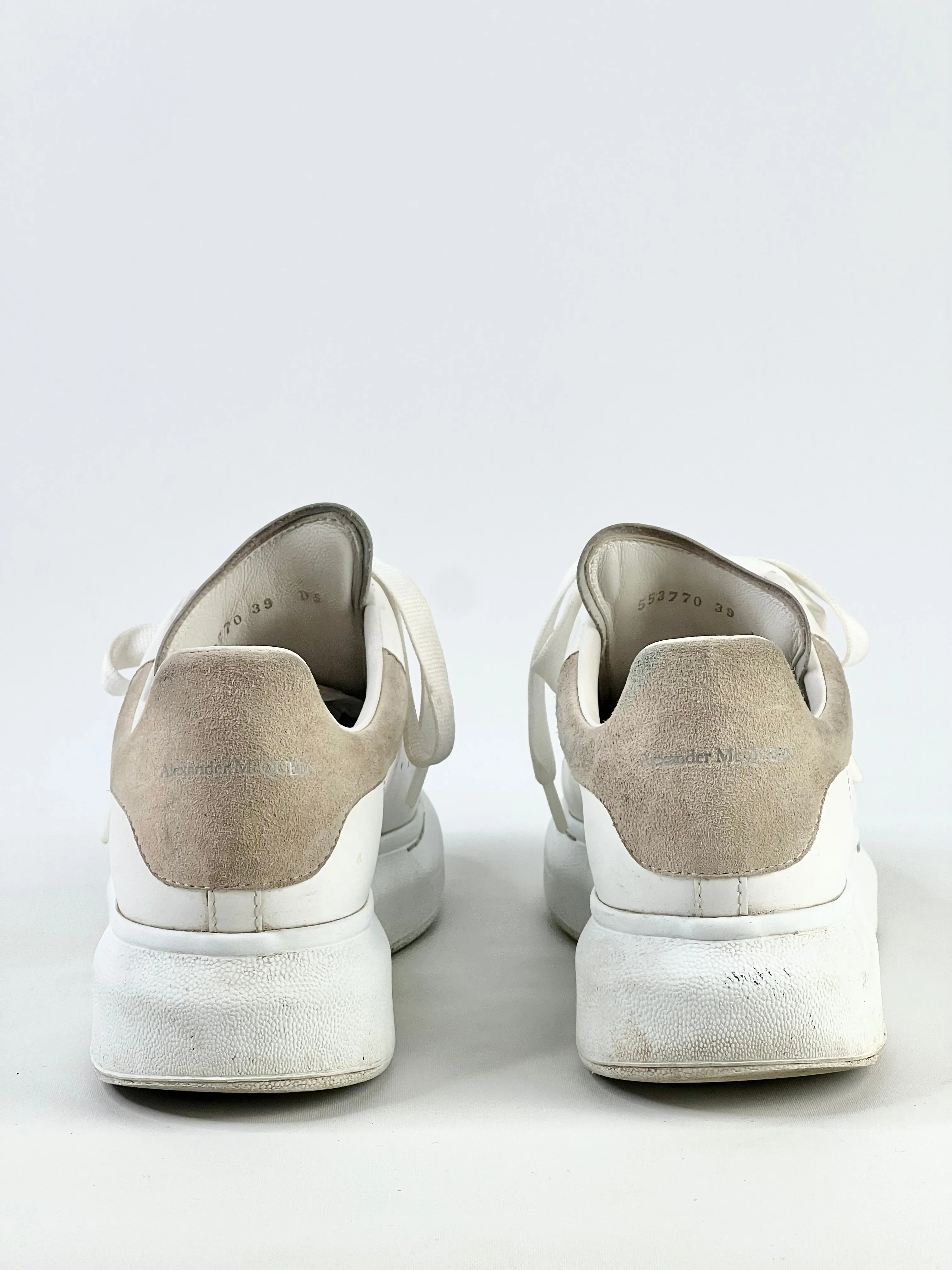 Alexander McQueen White 'Oversize' Leather Sneakers - EU39