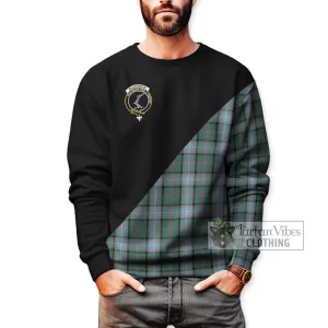 Alexander of Menstry Hunting Tartan Sweatshirt with Family Crest and Military Logo Style