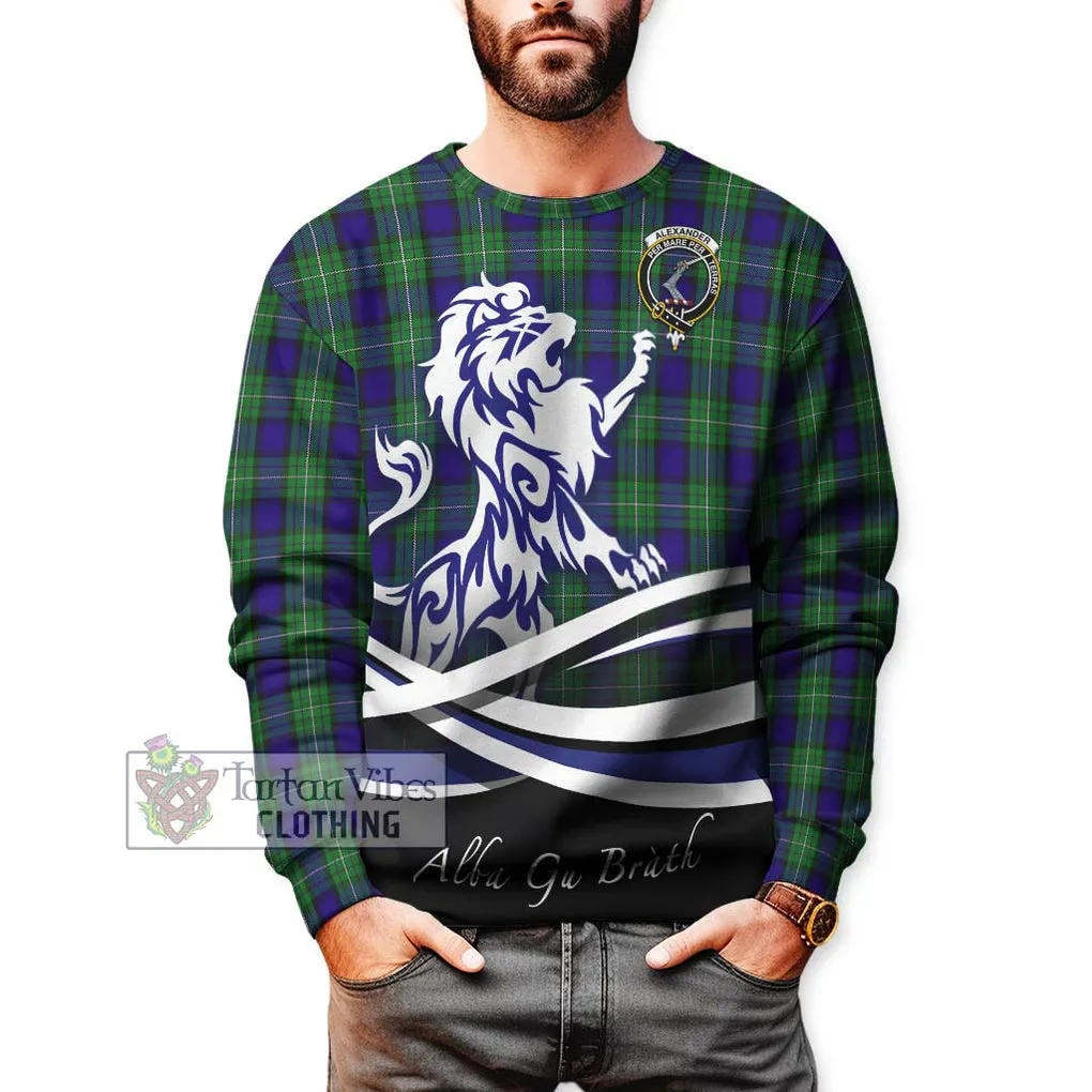 Alexander Tartan Sweatshirt with Alba Gu Brath Regal Lion Emblem