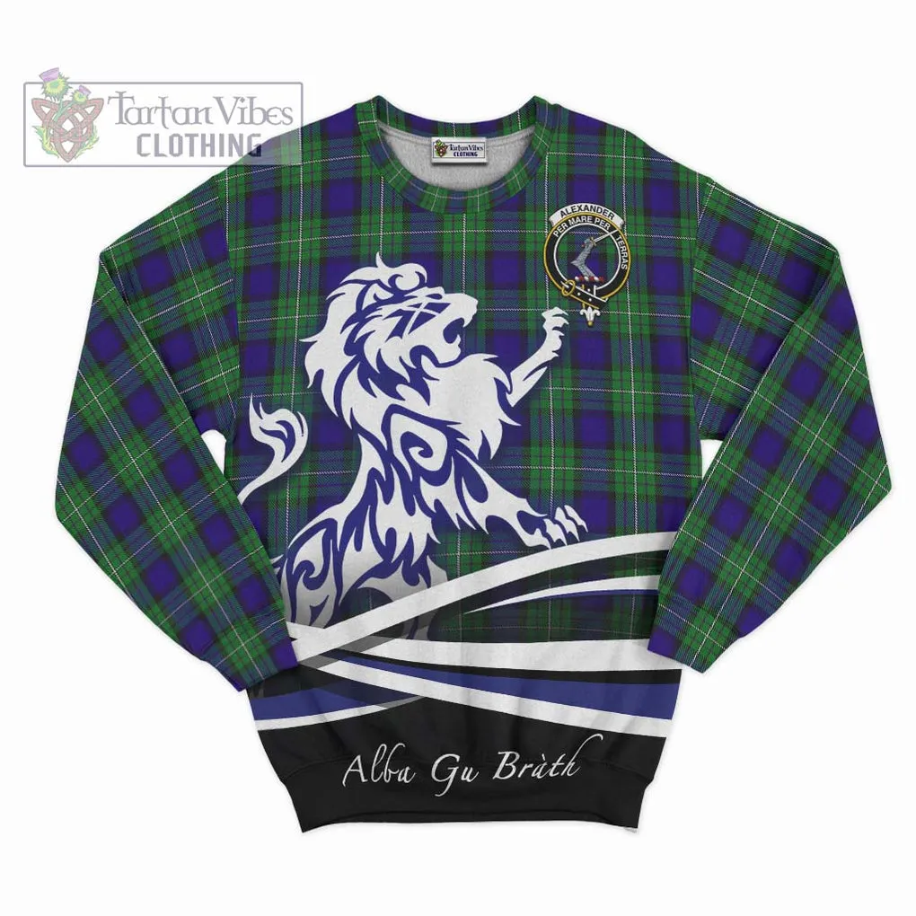 Alexander Tartan Sweatshirt with Alba Gu Brath Regal Lion Emblem