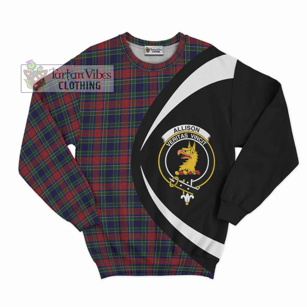 Allison Red Tartan Sweatshirt with Family Crest Circle Style