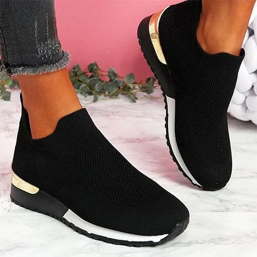 Amozae-Back to school   Women Breathable Mesh Sneaker Woman Elastic Band Flat Female Vulcanized Ladies Comfortable Sports Shoes Plus Size Footwear