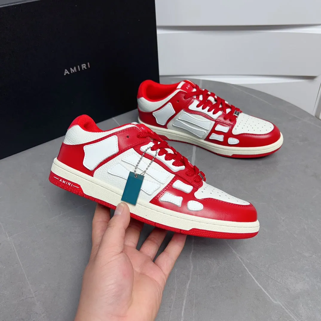 AMR Skel Top Low White and Red Sneakers-143