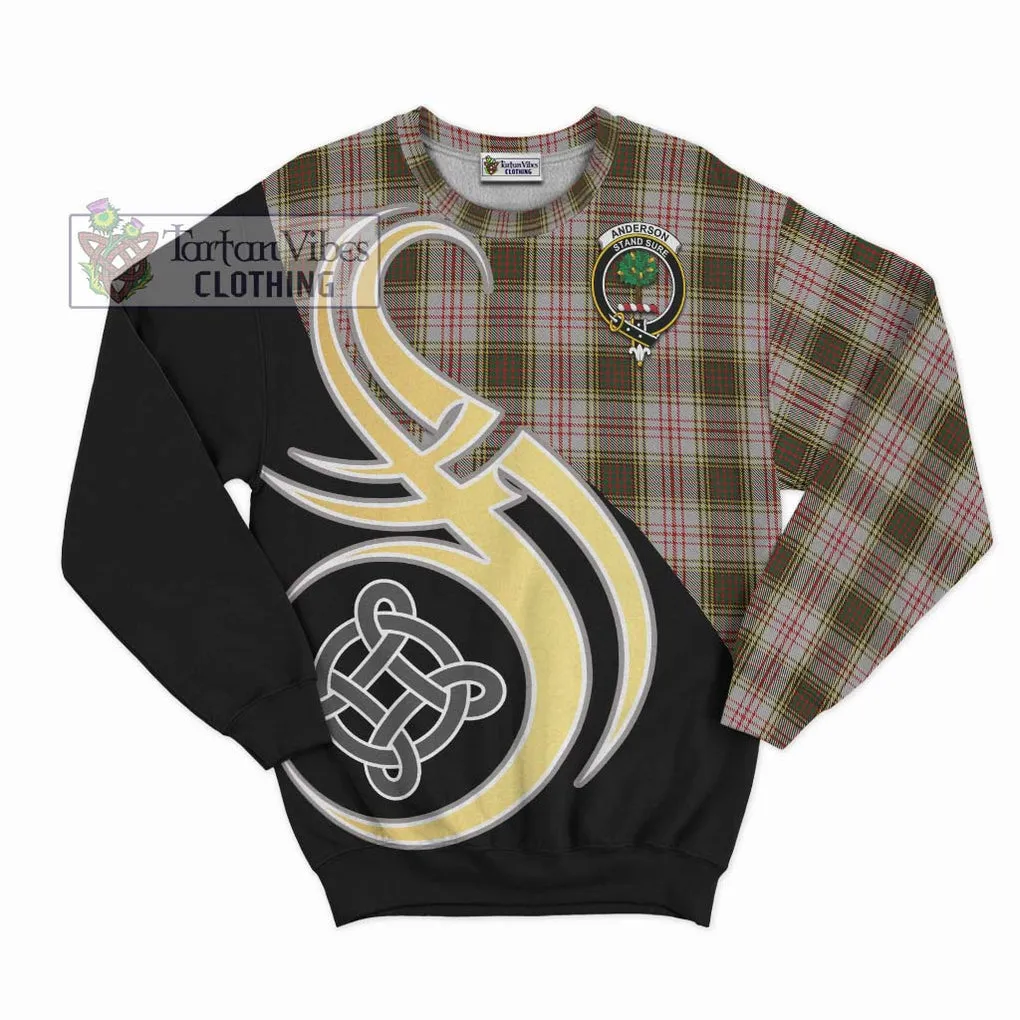 Anderson Dress Tartan Sweatshirt with Family Crest and Celtic Symbol Style