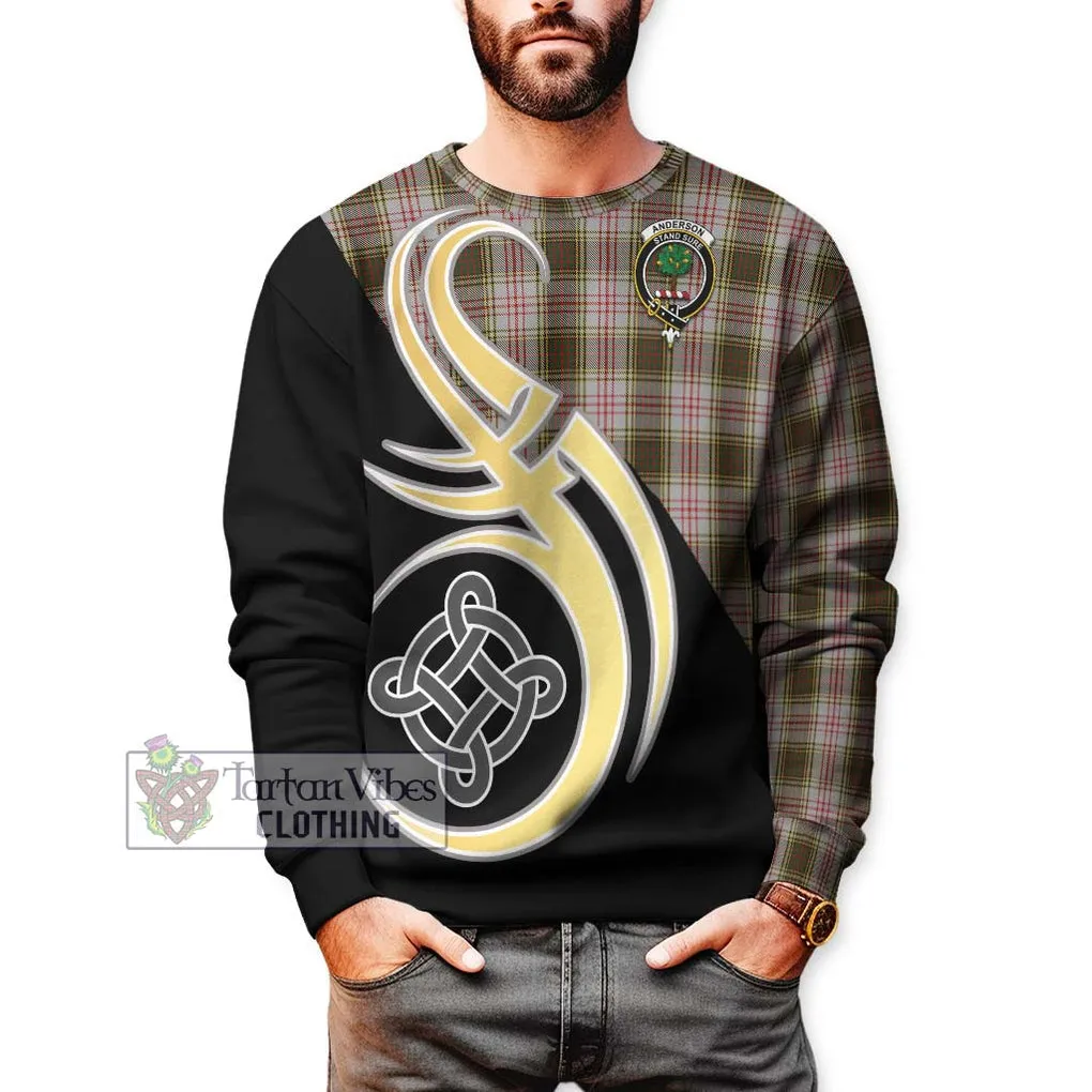 Anderson Dress Tartan Sweatshirt with Family Crest and Celtic Symbol Style