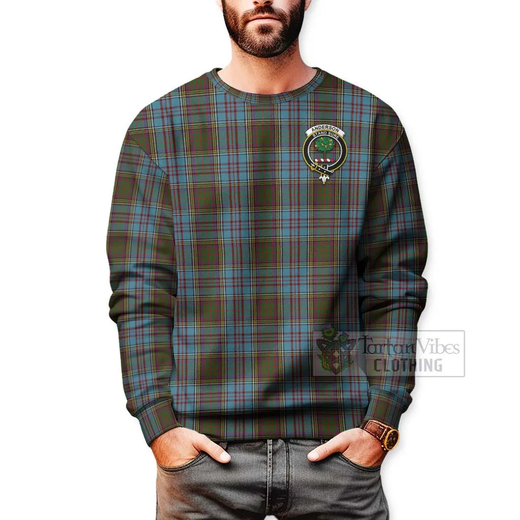 Anderson Tartan Sweatshirt with Family Crest Celtic Skull Style