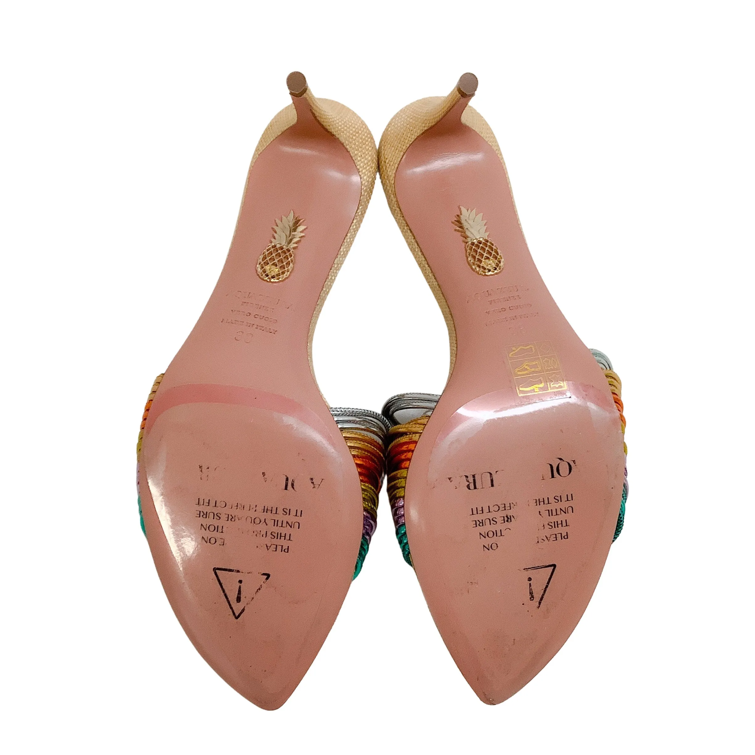 Aquazzura Pastel Rainbow Rendezvous Sandals