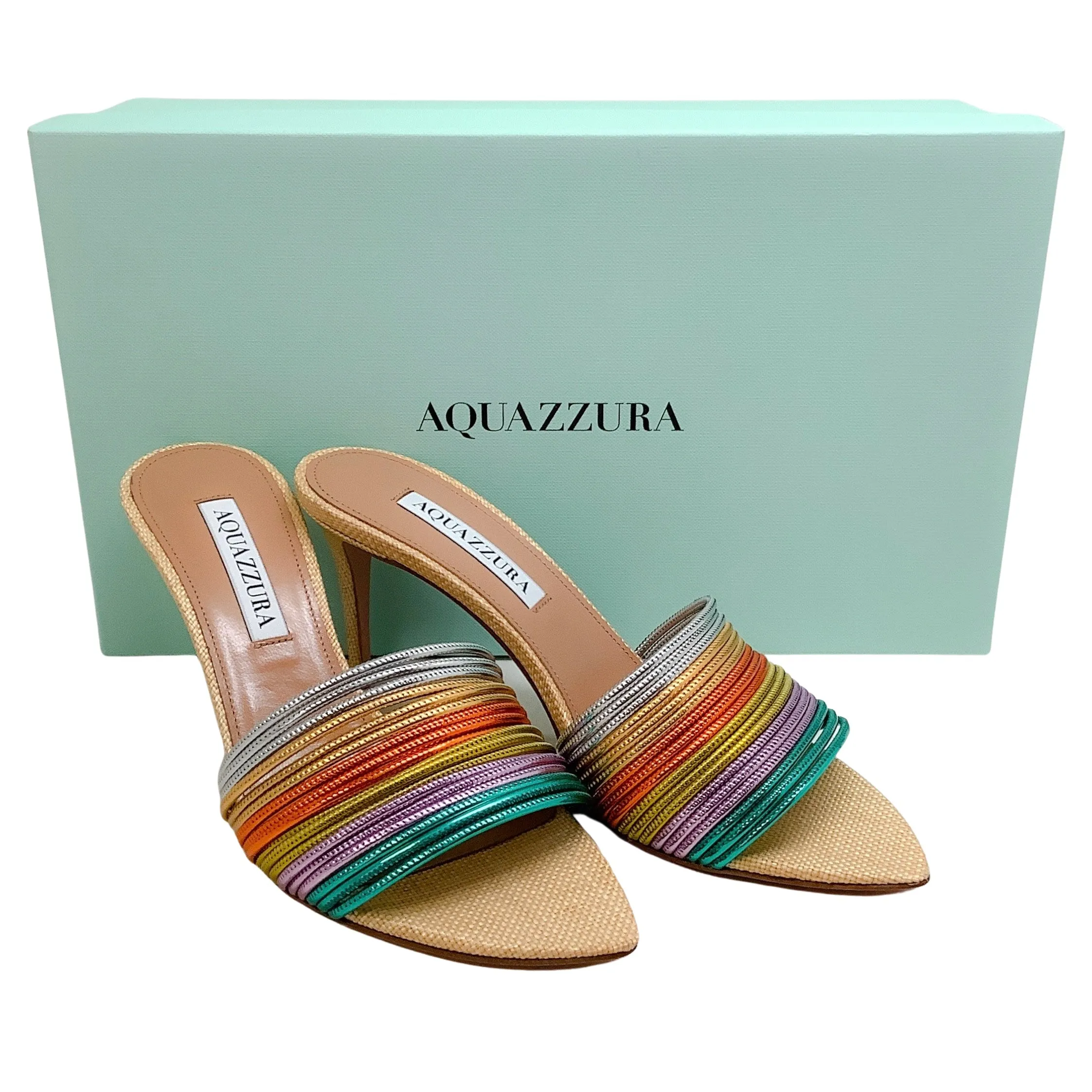 Aquazzura Pastel Rainbow Rendezvous Sandals