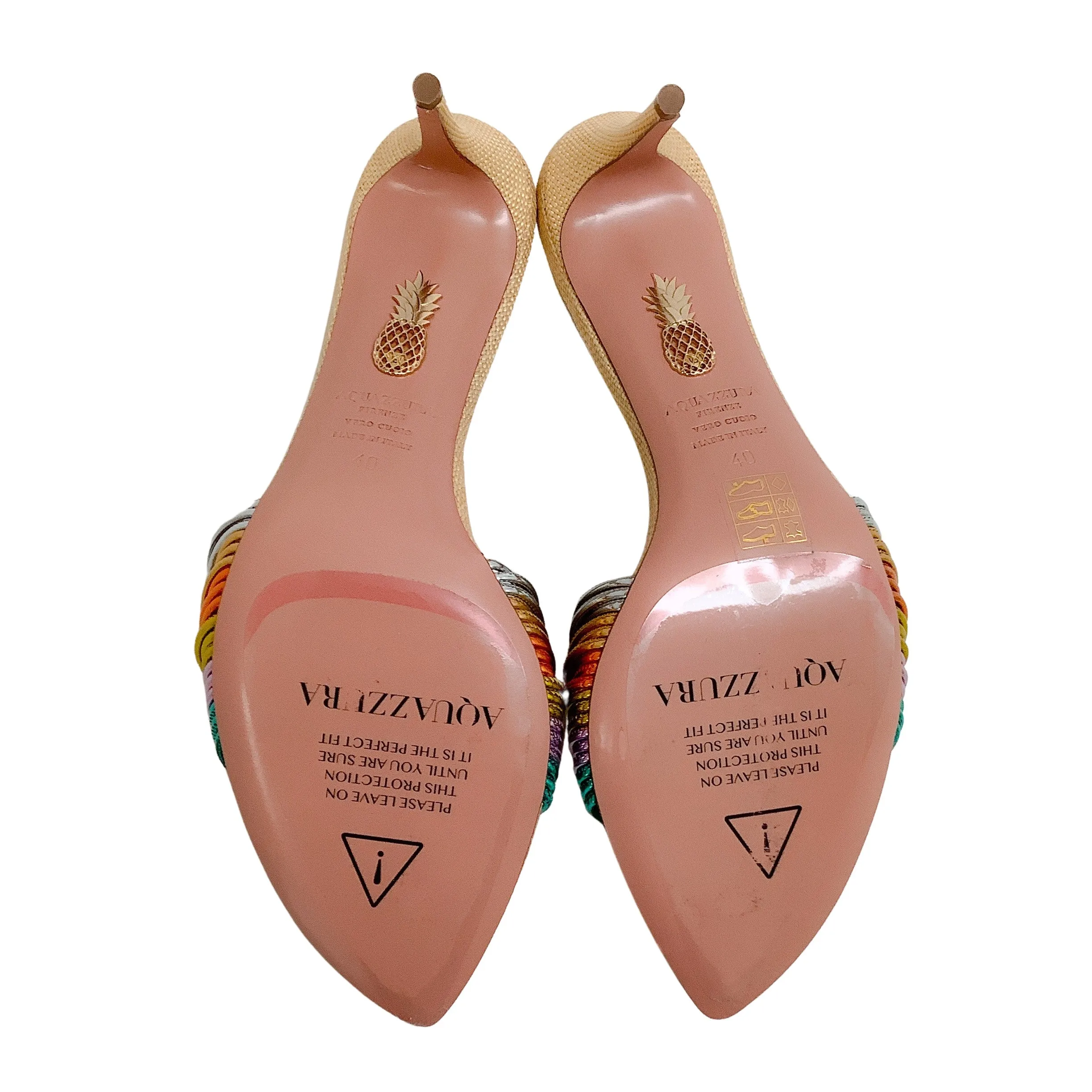 Aquazzura Pastel Rainbow Rendezvous Sandals