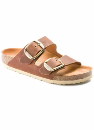 Arizona Big Buckle in Cognac Oiled Leather Regular Width by Birkenstock