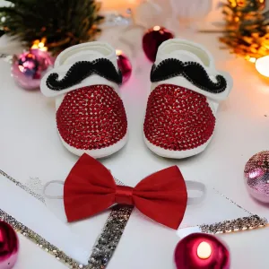 Baby Boys Mustache Shoes and Bow Tie