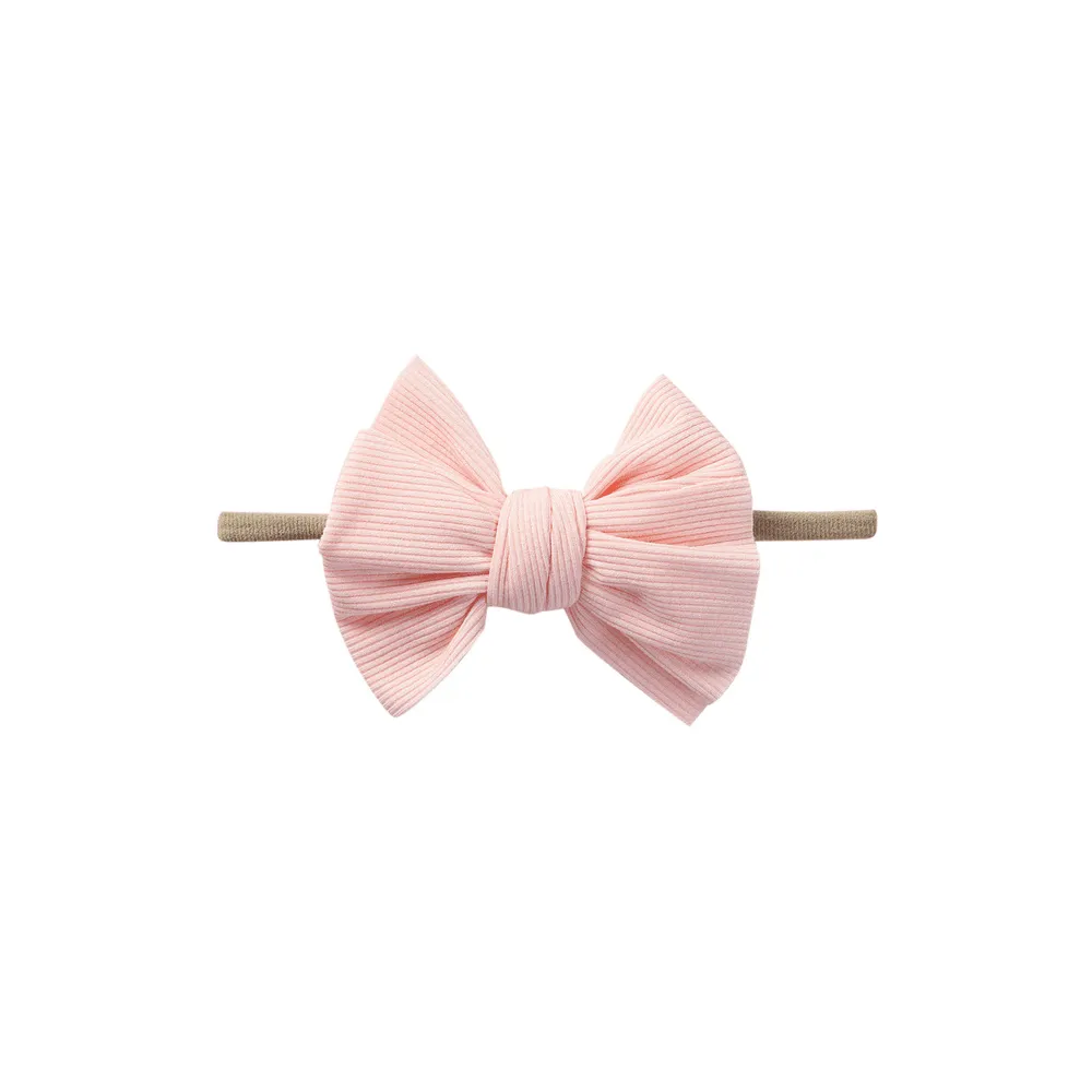 Baby Mini Textured Bow Headband in Fairy Floss