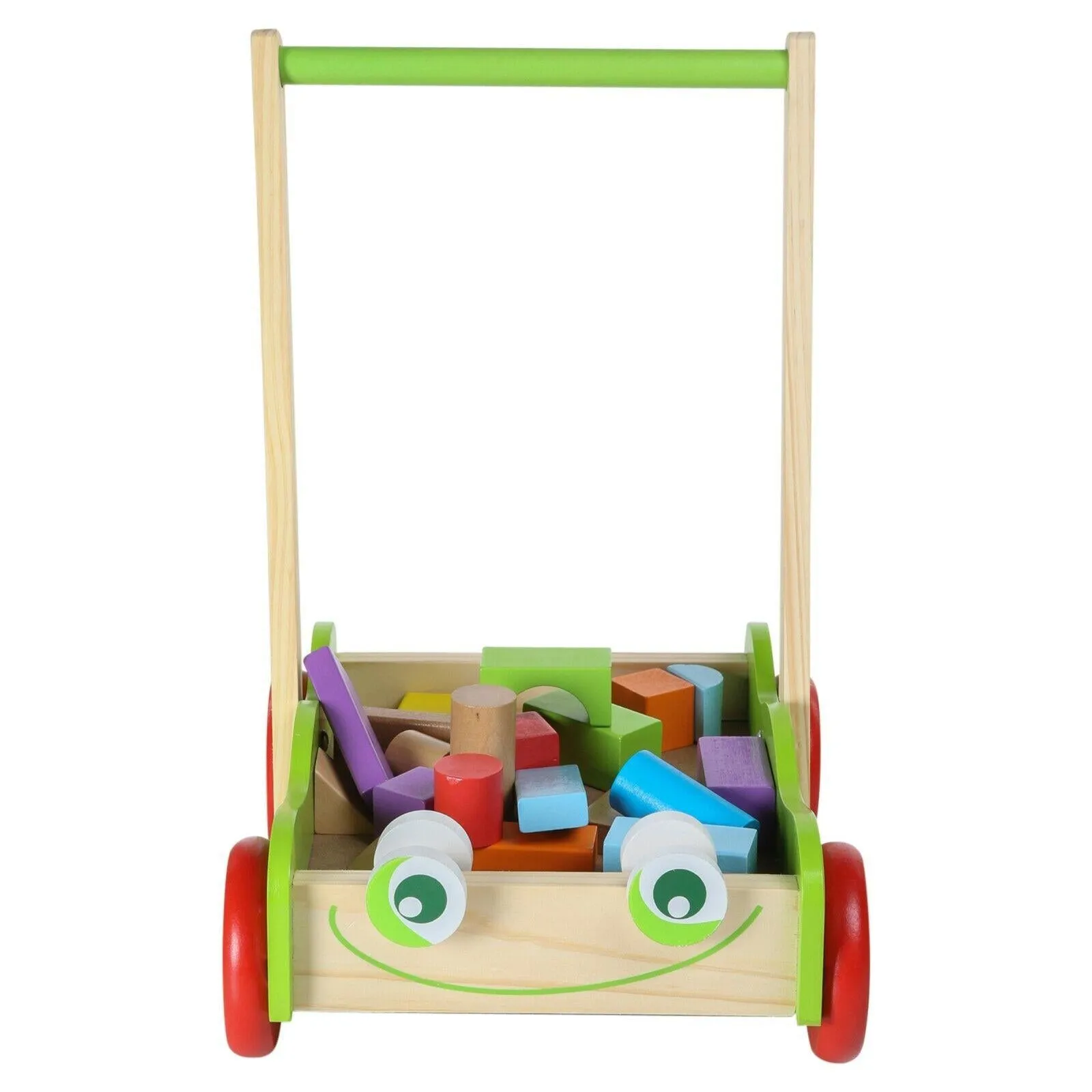 Baby Wooden Walker and Building Bricks Set