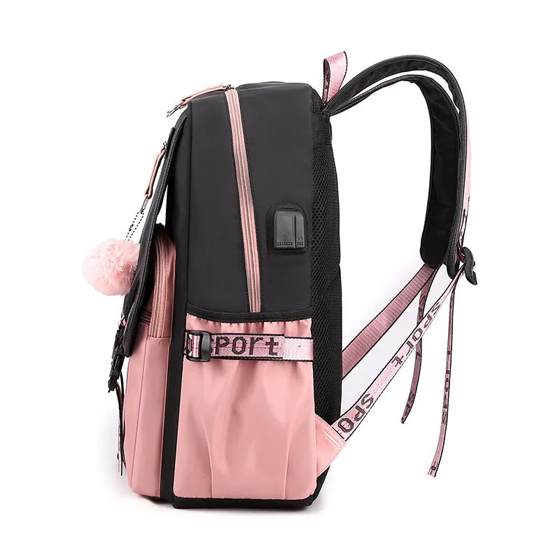 Backpack Schoolbag Student Schoolbag University Style Junior High School Backpack Large Capacity Bag Sports Bag