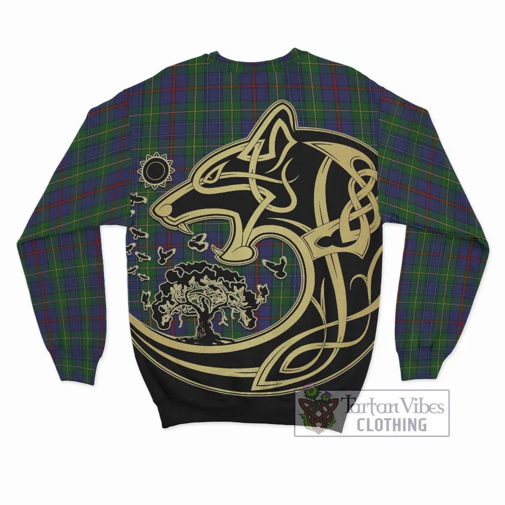 Bailey Tartan Sweatshirt with Family Crest Celtic Wolf Style