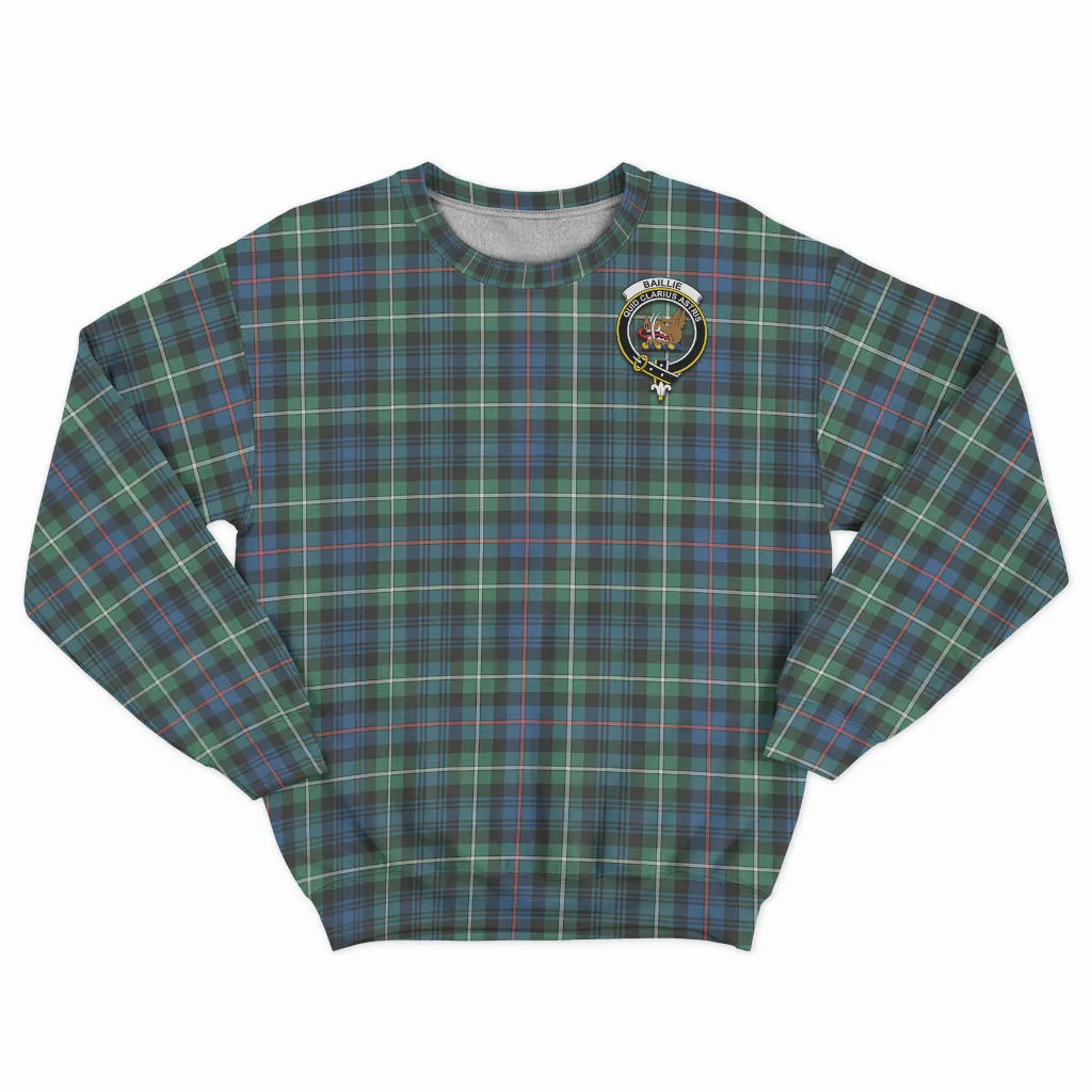 Baillie Ancient Tartan Sweatshirt with Family Crest