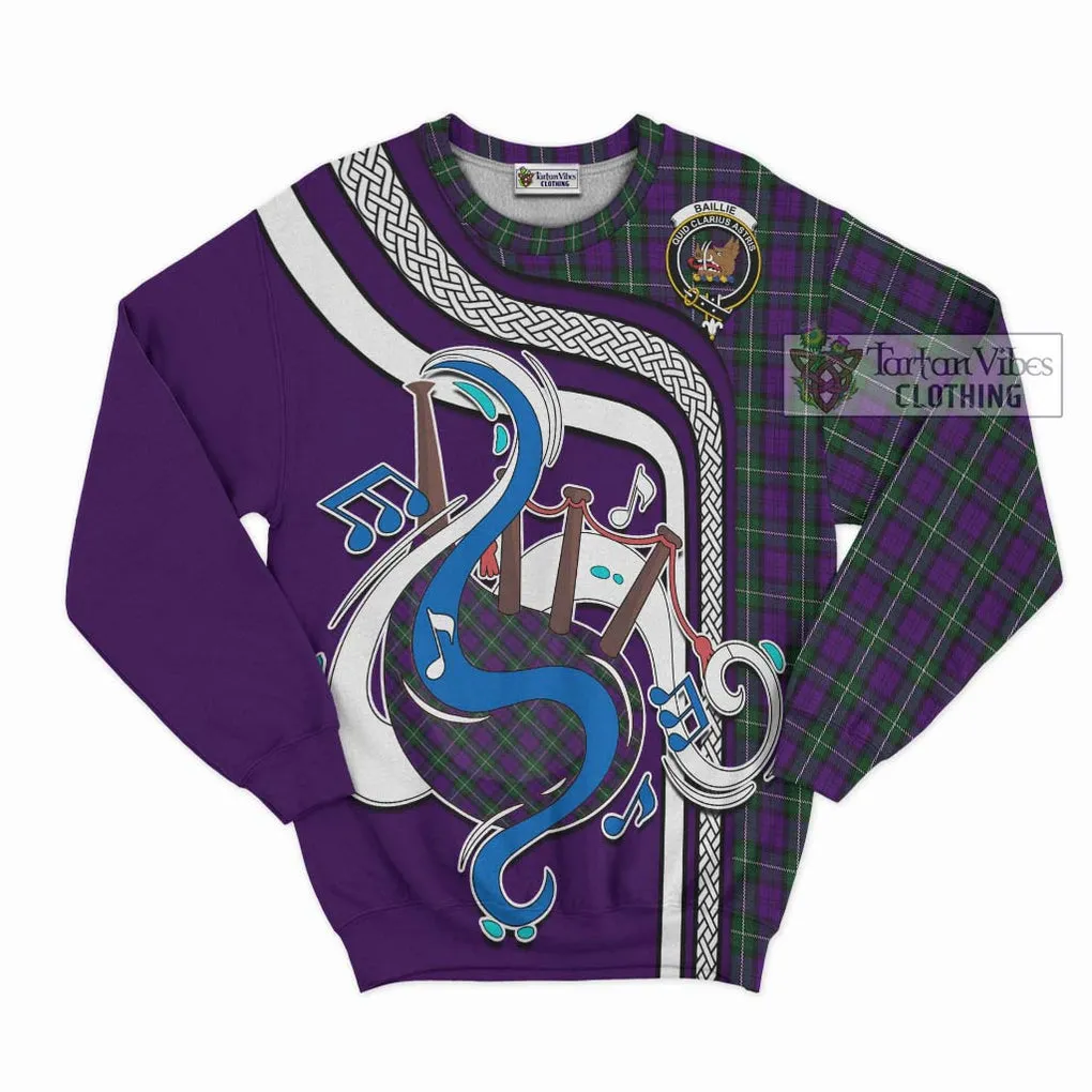 Baillie Highland Society Tartan Sweatshirt with Epic Bagpipe Style