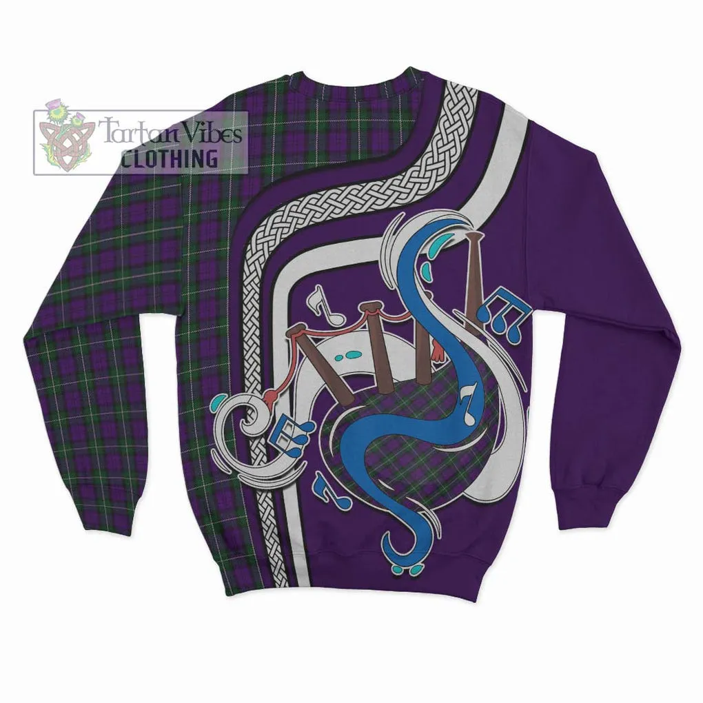 Baillie Highland Society Tartan Sweatshirt with Epic Bagpipe Style