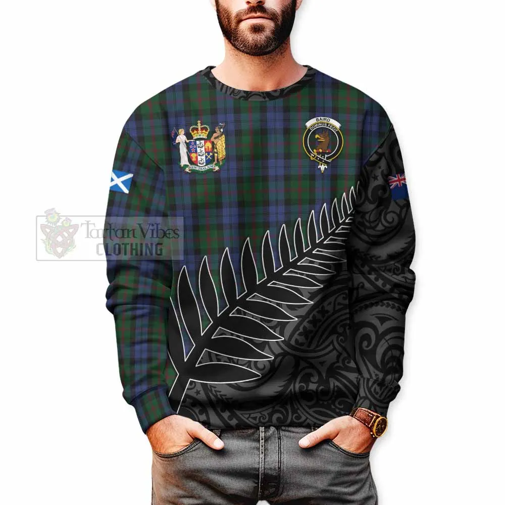 Baird Crest Tartan Sweatshirt with New Zealand Silver Fern Half Style