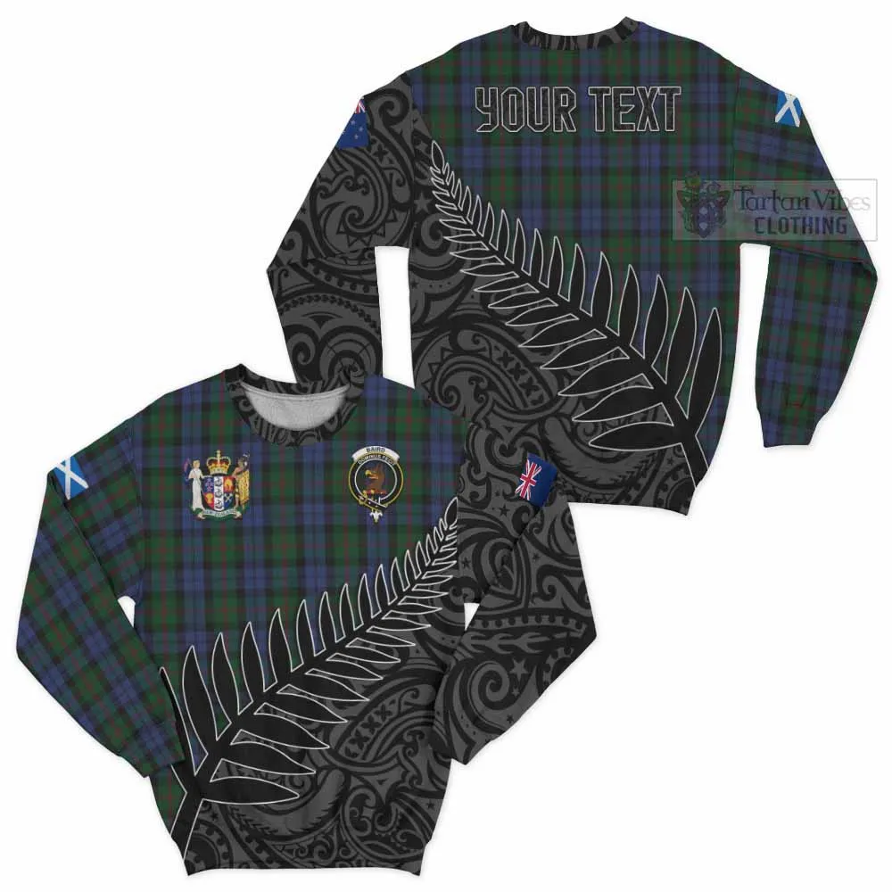 Baird Crest Tartan Sweatshirt with New Zealand Silver Fern Half Style