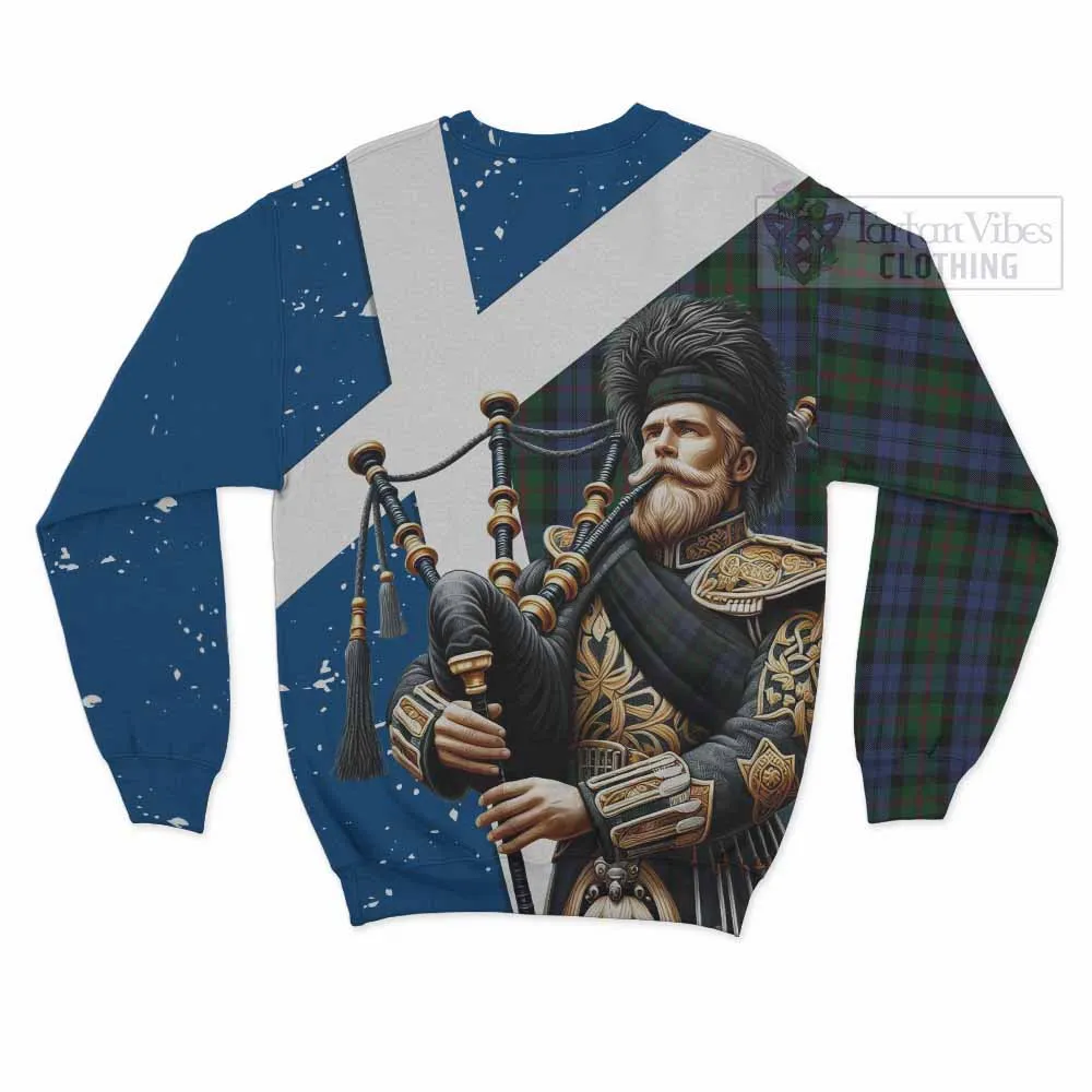 Baird Tartan Sweatshirt with Family Crest Scottish Bagpiper Vibes