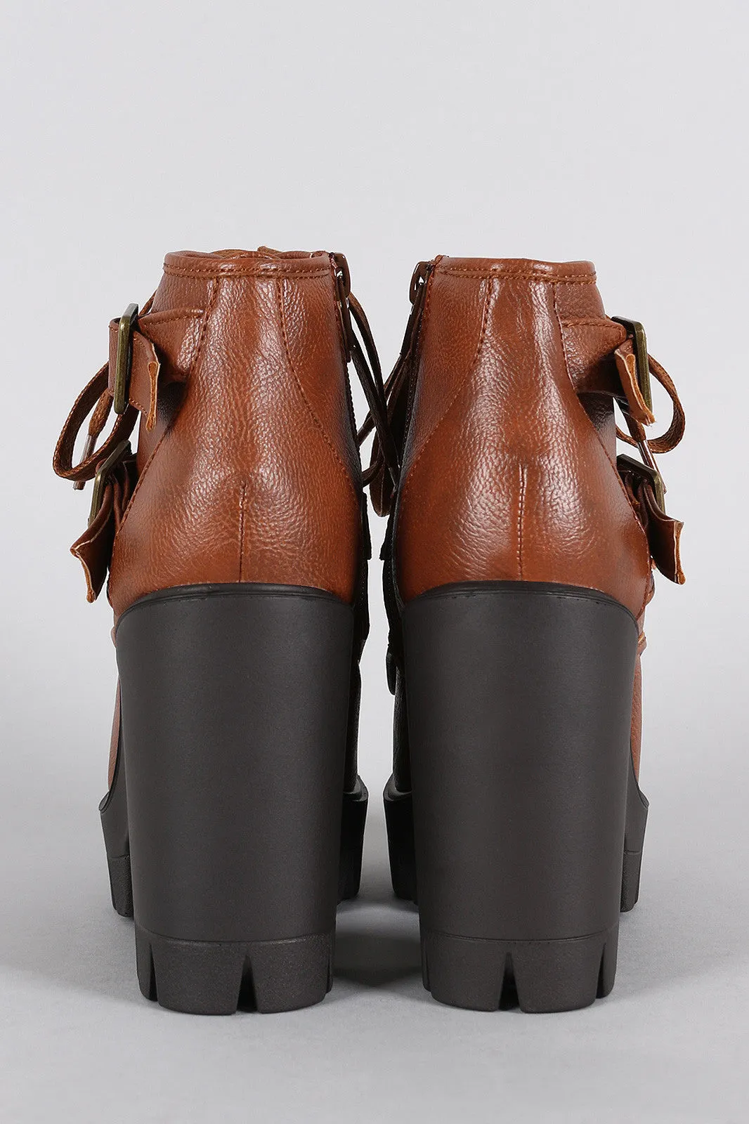 Bamboo Combat Lug Sole Ankle Boots