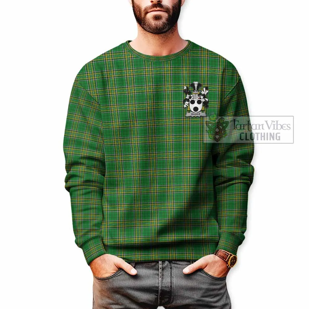 Basile Irish Clan Tartan Sweatshirt with Coat of Arms