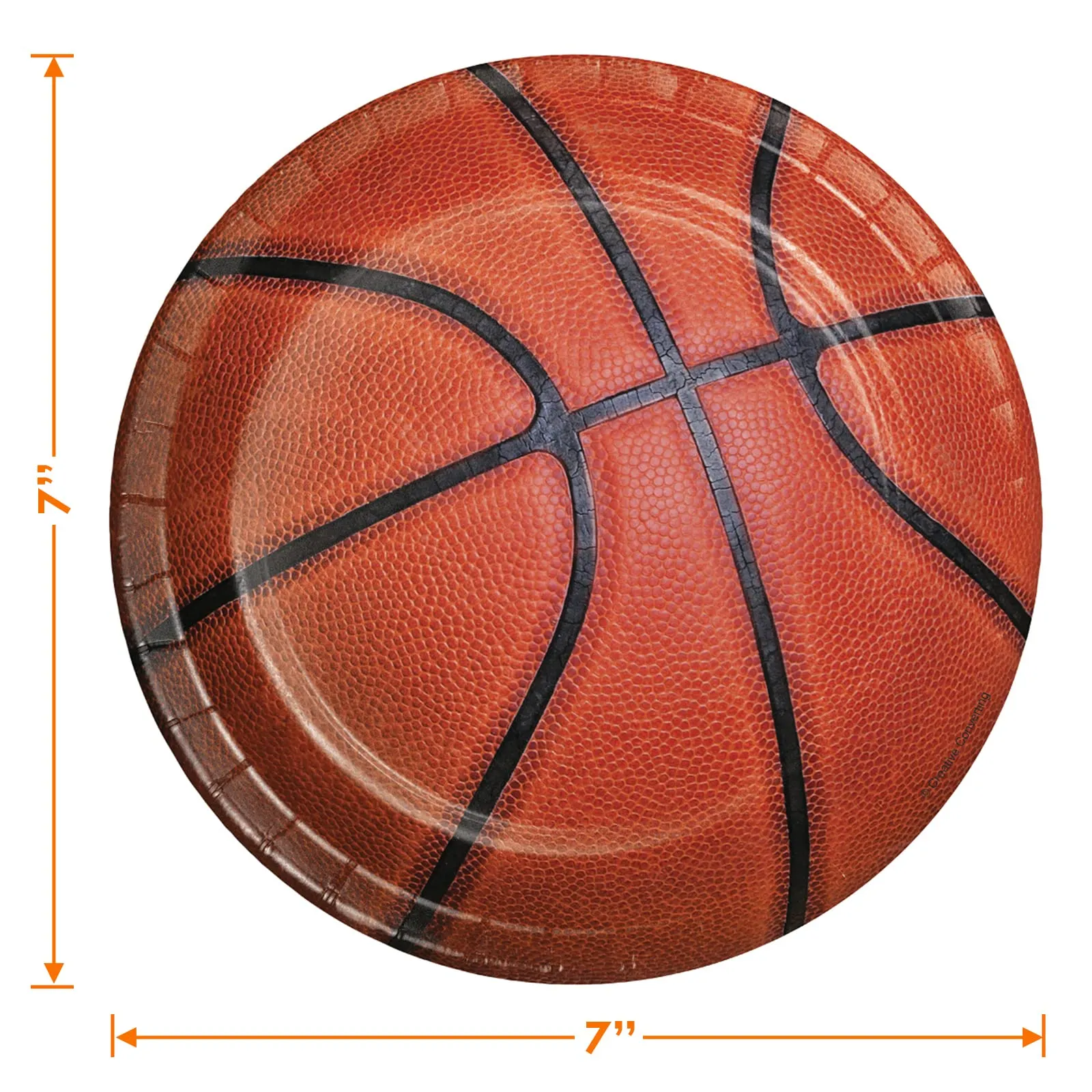 Basketball Party Supplies - Basketball Paper Dessert Plates, Napkins, and Forks (Serves 16)