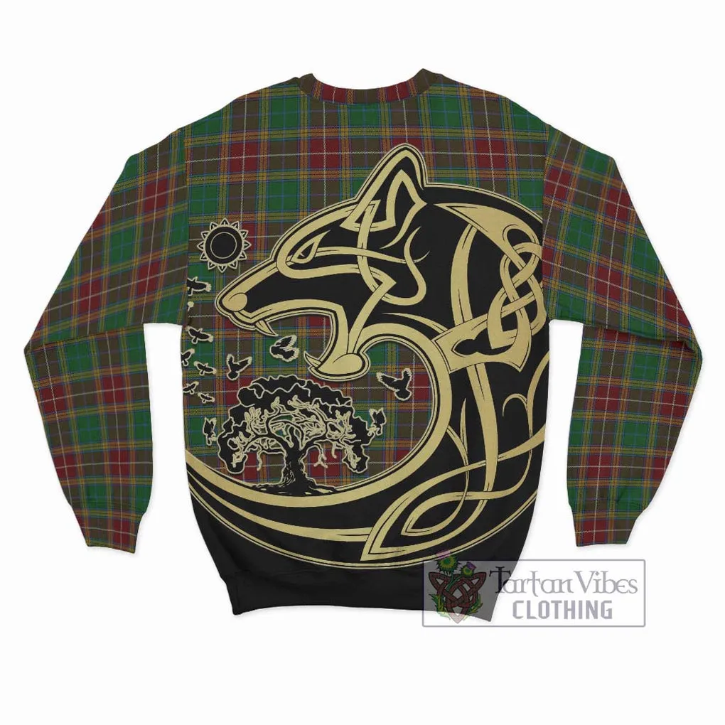 Baxter Tartan Sweatshirt with Family Crest Celtic Wolf Style