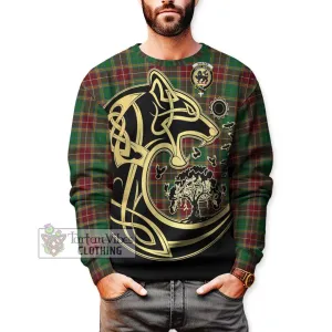 Baxter Tartan Sweatshirt with Family Crest Celtic Wolf Style