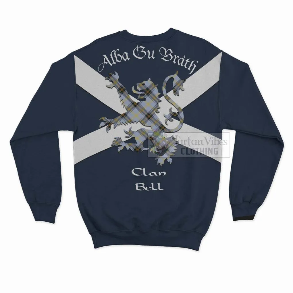 Bell Tartan Lion Rampant Sweatshirt  Proudly Display Your Heritage with Alba Gu Brath and Clan Name