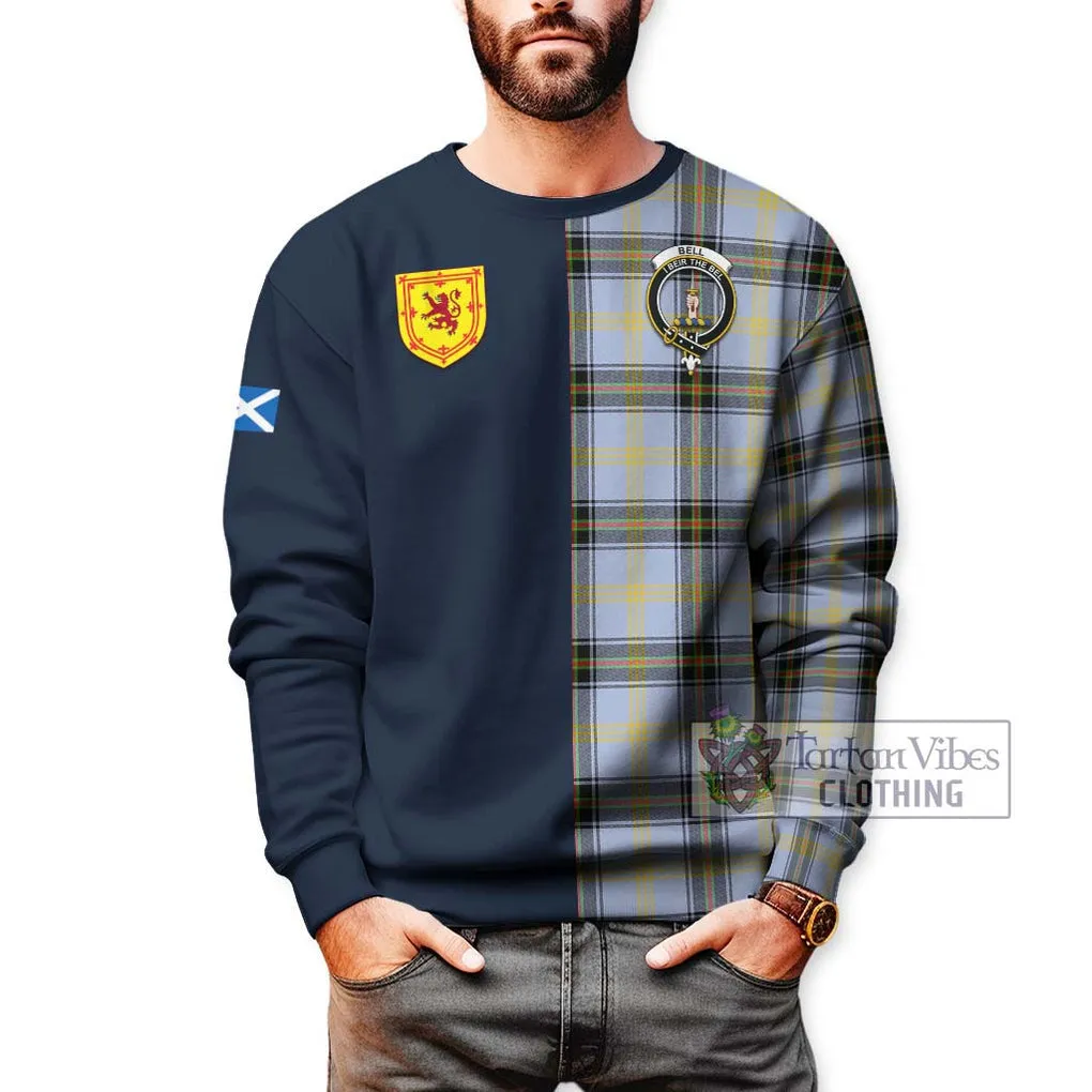 Bell Tartan Sweatshirt Alba with Scottish Lion Royal Arm Half Style