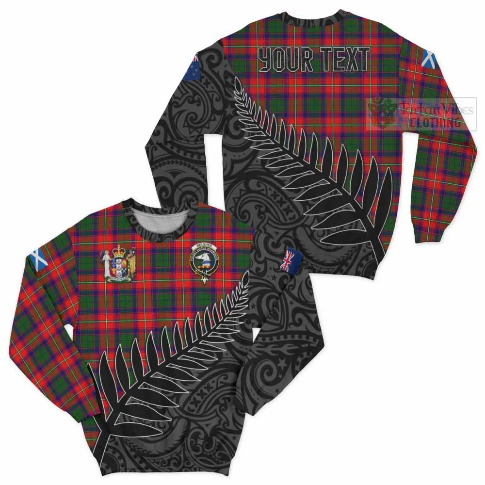 Belshes (Belsches) Crest Tartan Sweatshirt with New Zealand Silver Fern Half Style