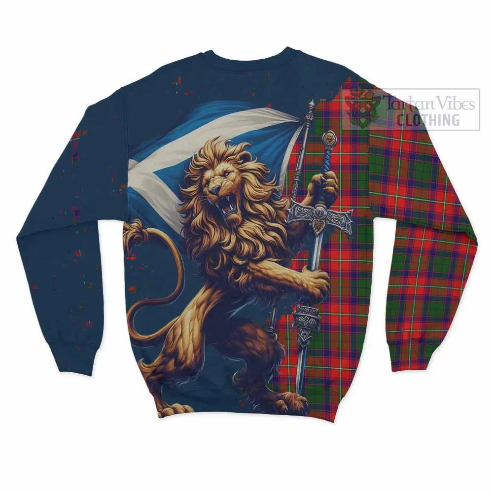 Belshes (Belsches) Tartan Family Crest Sweatshirt with Scottish Majestic Lion