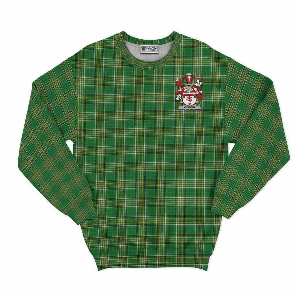 Bergin Irish Clan Tartan Sweatshirt with Coat of Arms