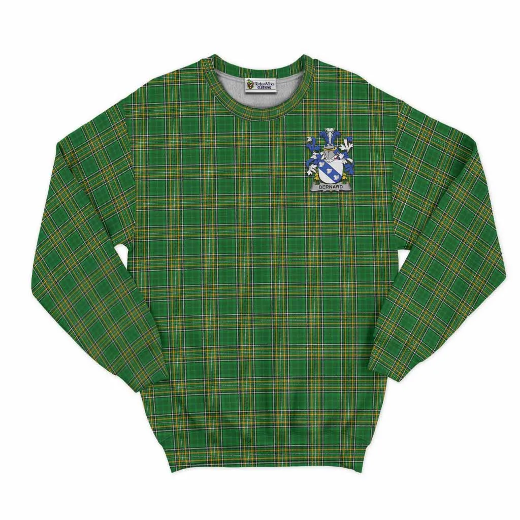 Bernard Irish Clan Tartan Sweatshirt with Coat of Arms